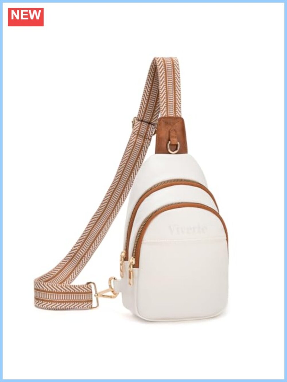 Faux Leather Crossbody Sling Bag Small Chest Fanny Pack Women